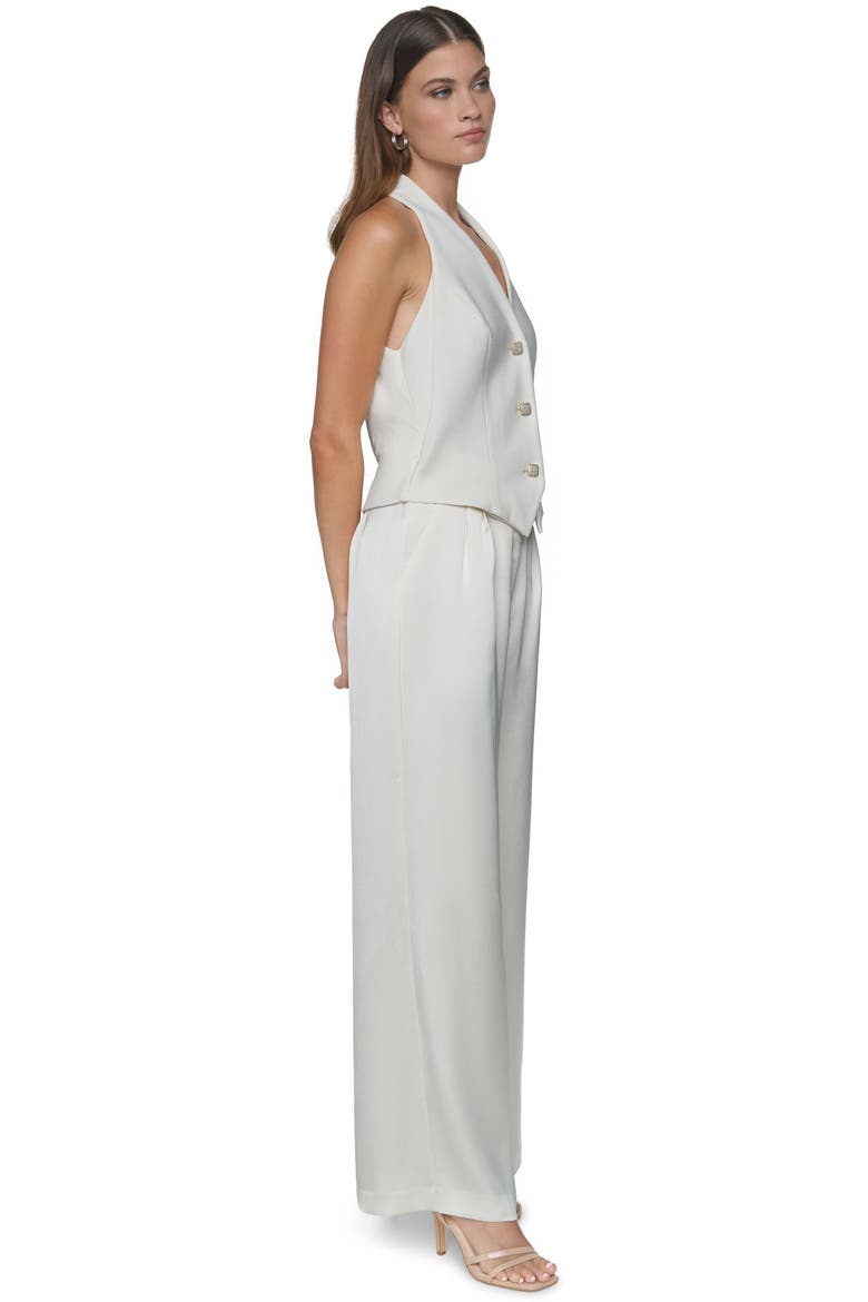 Halter Vest Wide-Leg Jumpsuit, Alternate, color, Antique White
