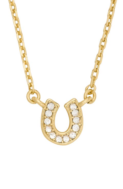 pavé horseshoe pendant necklace