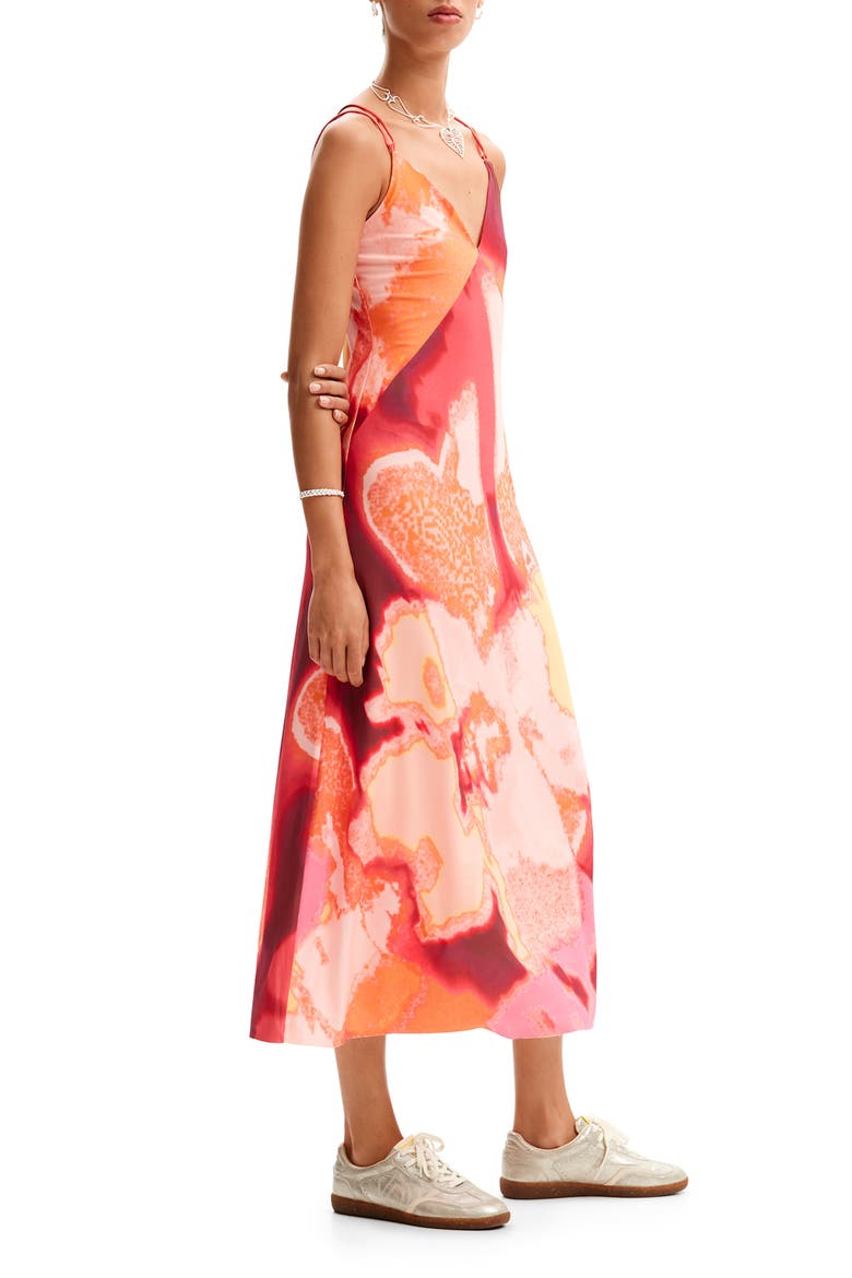 Out of Focus Midi Slipdress, Alternate, color, ORANGE