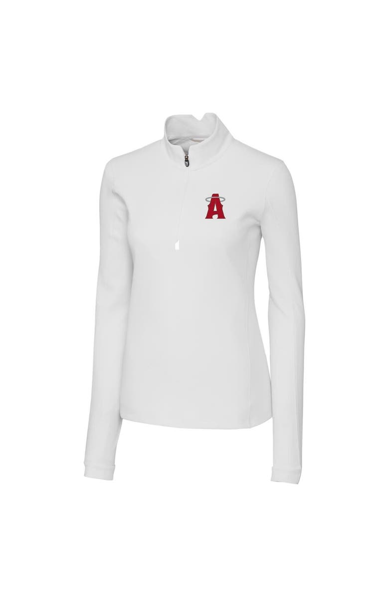 Cutter & Buck Women's Cutter & Buck White Los Angeles Angels City Connect Traverse Stretch Quarter-Zip Pullover Top, Alternate, color, 