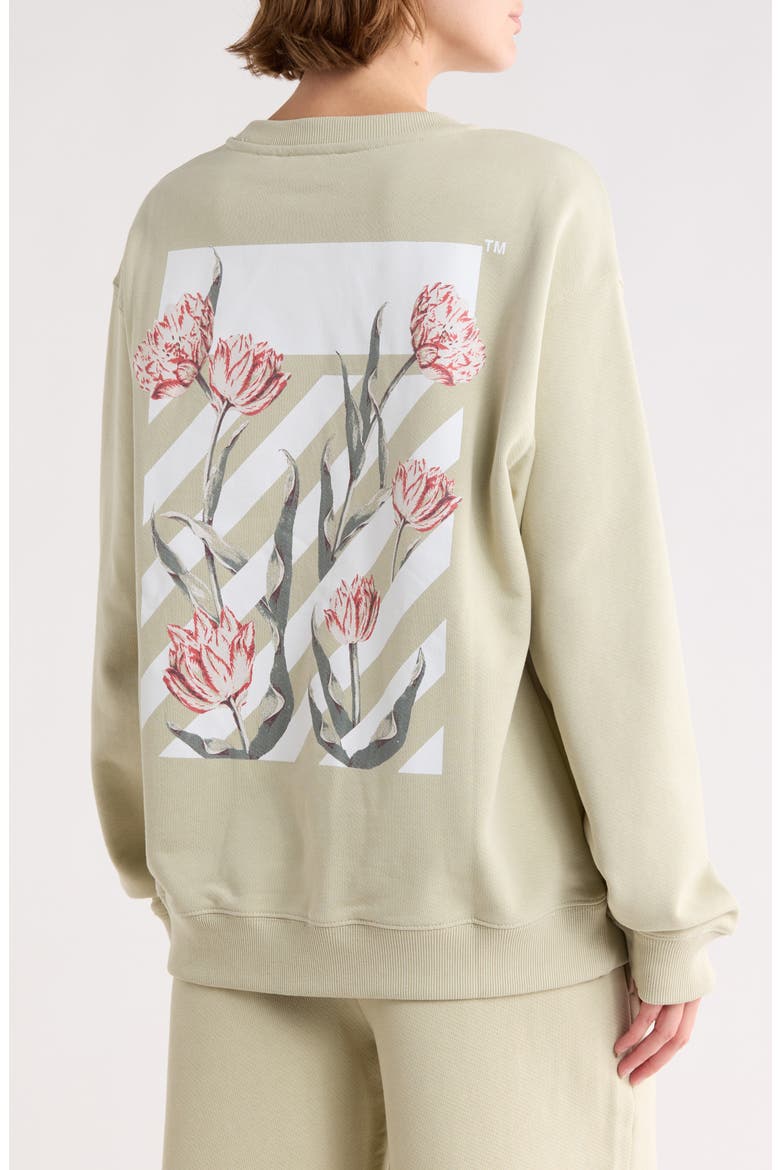 Embroidered Crewneck Sweatshirt, Alternate, color, ALFALFA