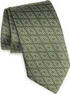 David Donahue Geo Pattern Silk Tie