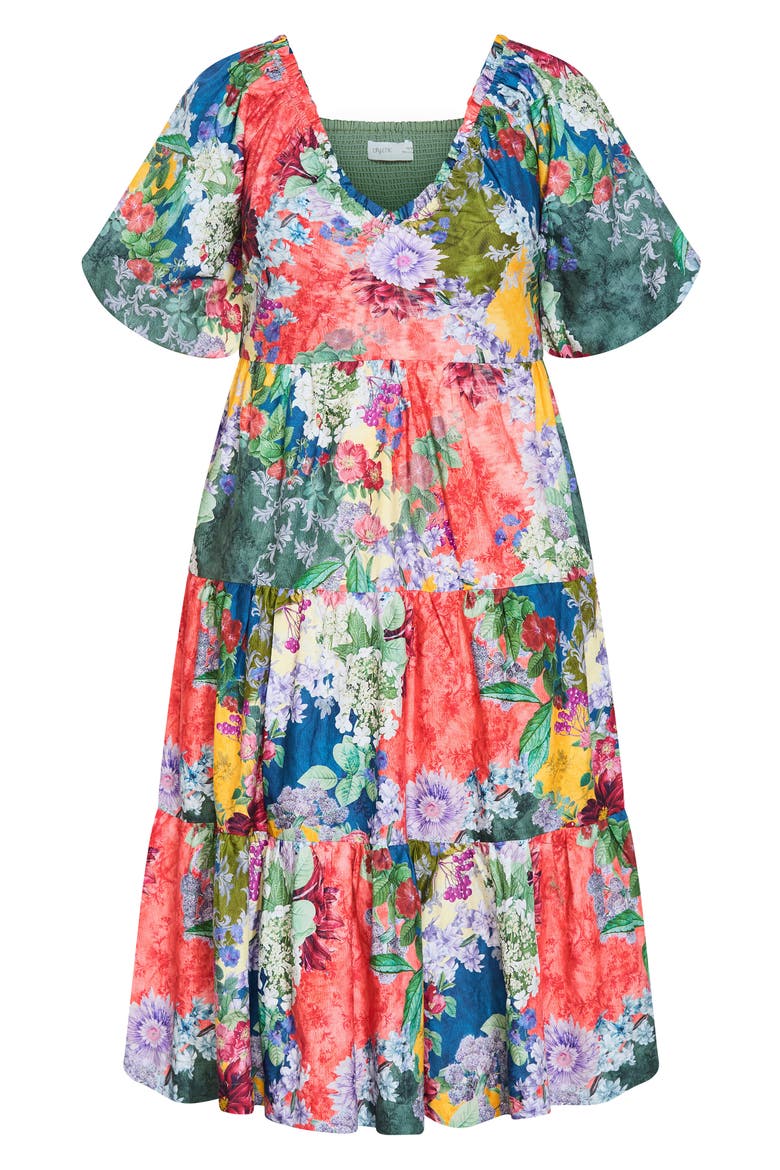 Fantasy Print Flared Midi Dress, Alternate, color, FOOLS FLORAL