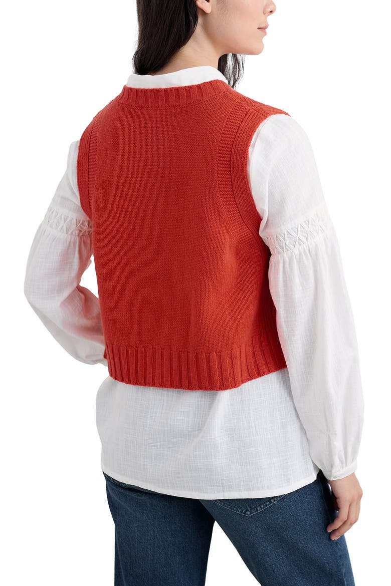 Derwenn Merino Wool Blend Sweater Vest, Alternate, color, BUCKET