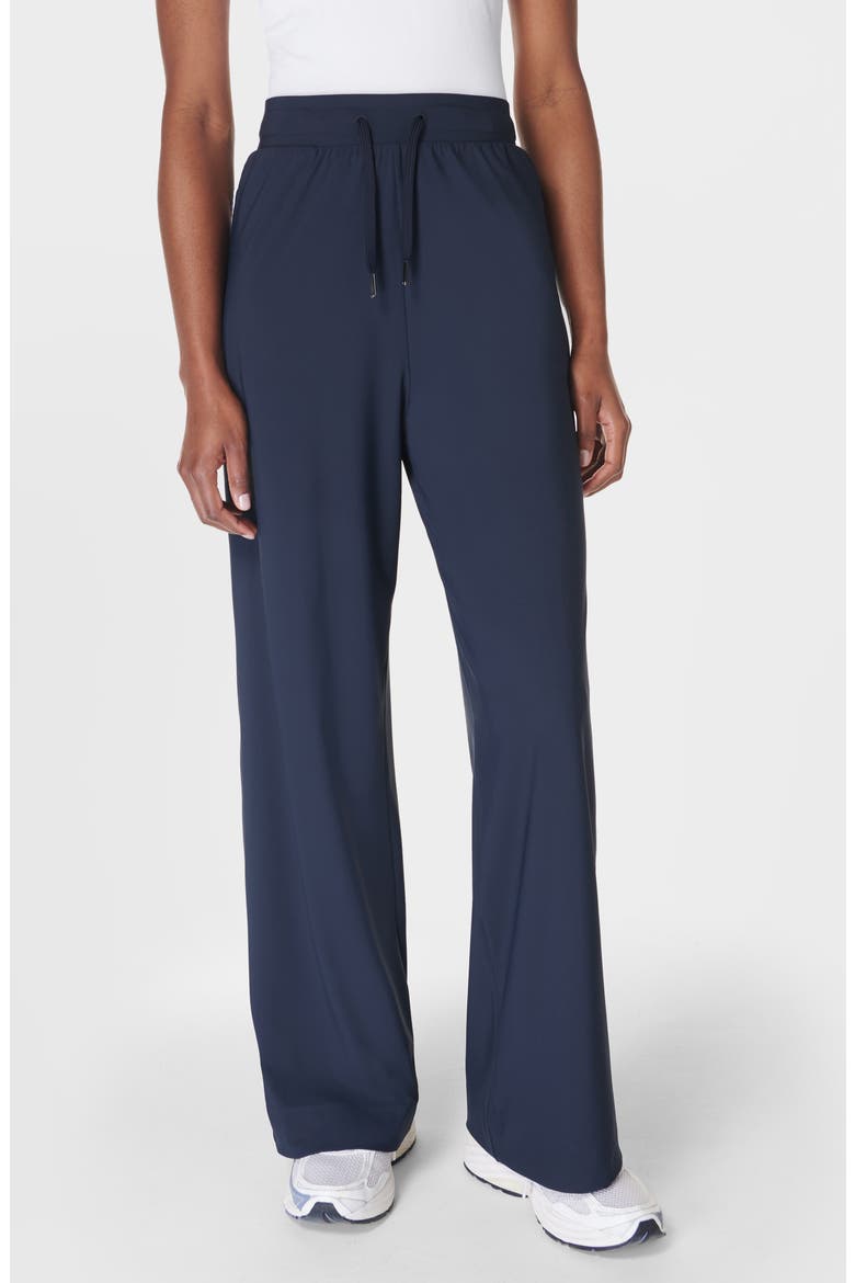 Explorer Wide Leg Track Pants, Main, color, NAVY BLUE