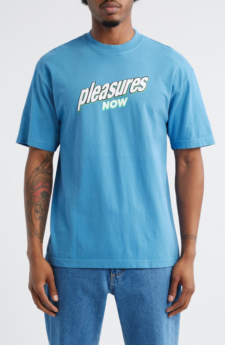 PLEASURES Quench Graphic T-Shirt, Main, color, Blue Moon