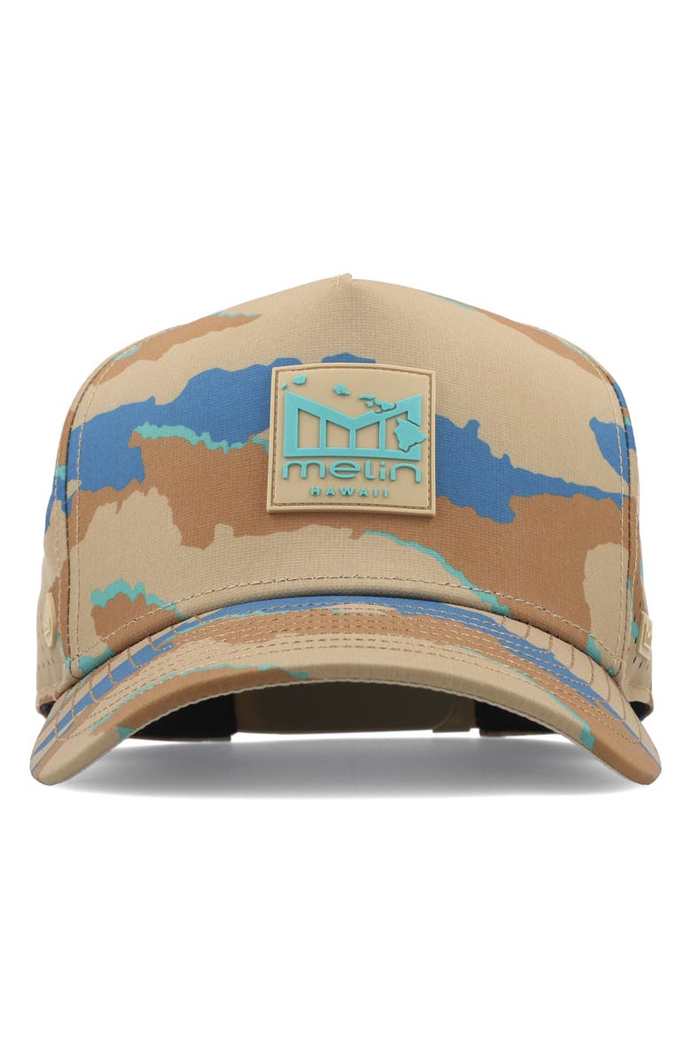 Melin Odyssey Islands Hydro Performance Snapback Hat, Alternate, color, Sand Camo