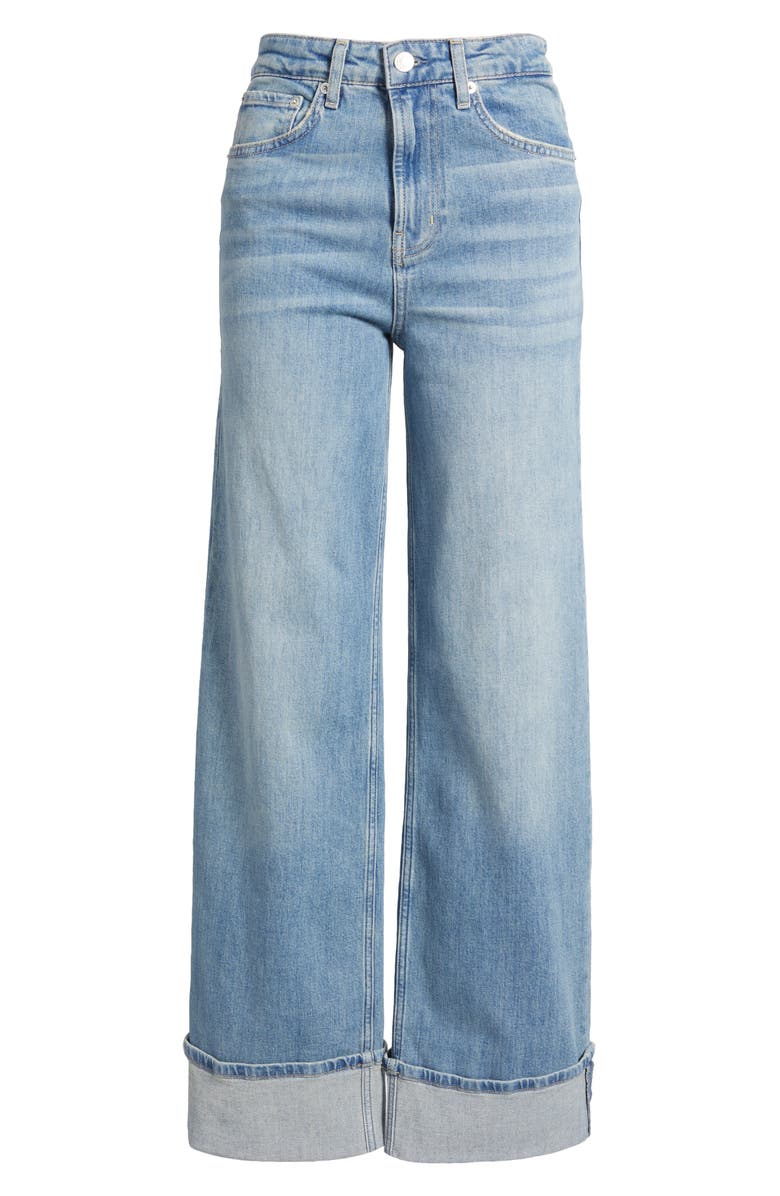 Rails Getty High Waist Cuffed Wide Leg Jeans, Alternate, color, Baltic Sea Cuffed