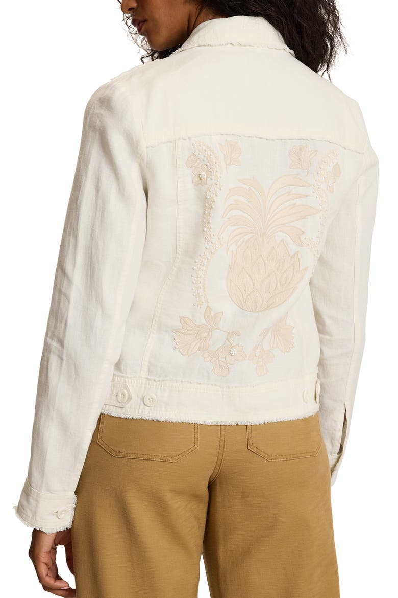Two Palms Raw Edge Linen Jacket, Alternate, color, COCONUT