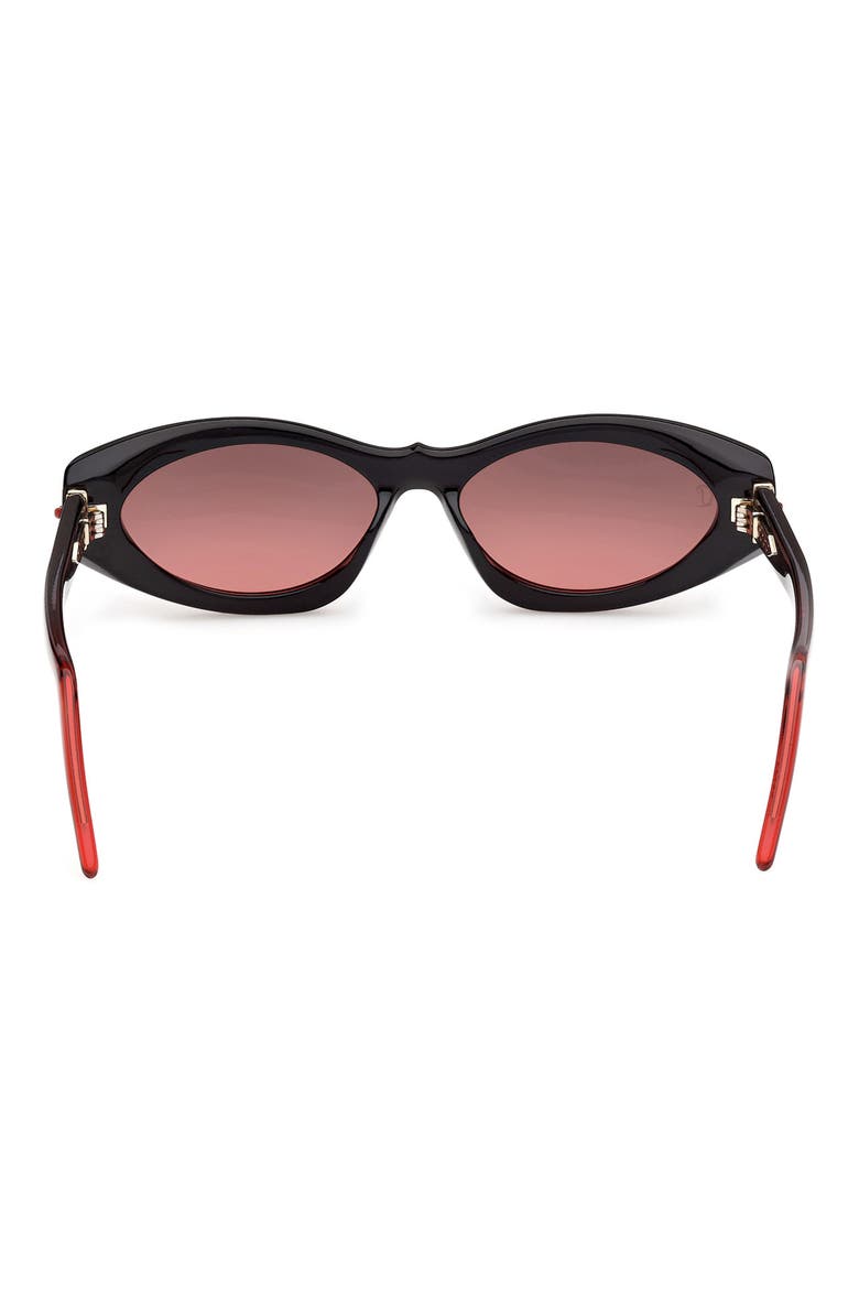 55mm Cat Eye Sunglasses, Alternate, color, BLACK / BLACK RED / GOLD