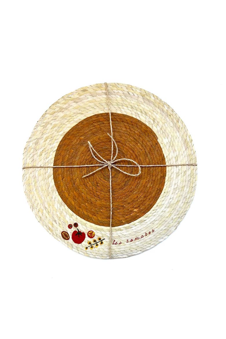 Double Sided Placemat with Embroidery, Alternate, color, Les Tomates