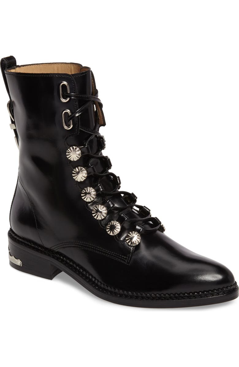 Toga Pulla Embellished Lace-Up Boot, Main, color,