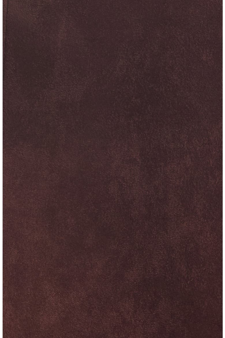 Pleated Faux Suede Miniskirt, Alternate, color, BITTER CHOCOLATE