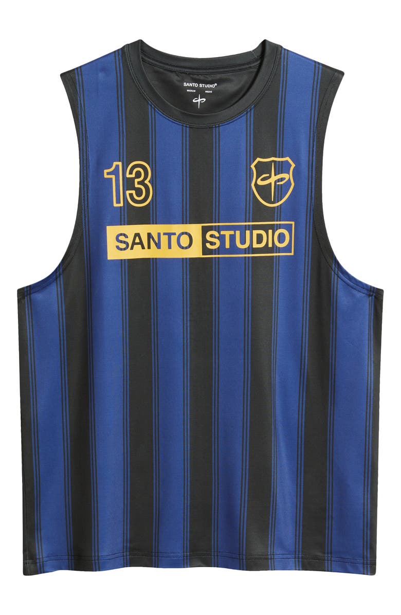 SANTO STUDIO Santo Futbol Tech Stripe Tank, Alternate, color, Black