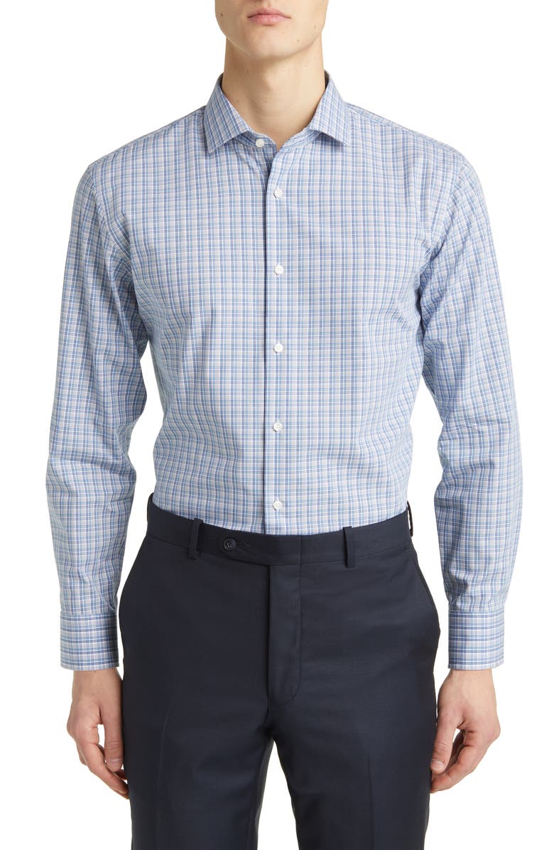 Nordstrom Trim Fit Non-Iron Gerald Plaid Cotton Dress Shirt, Main, color,