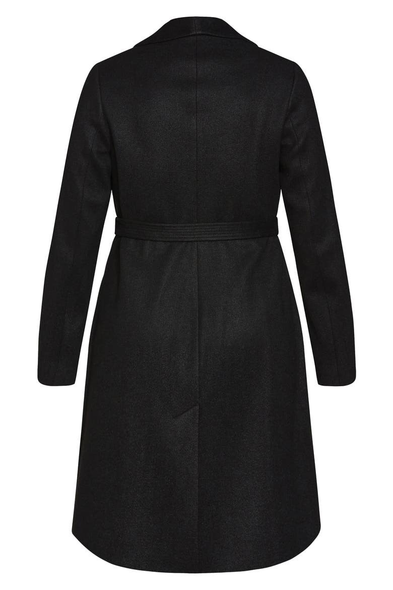 Callie Belted Coat, Alternate, color, BLACK