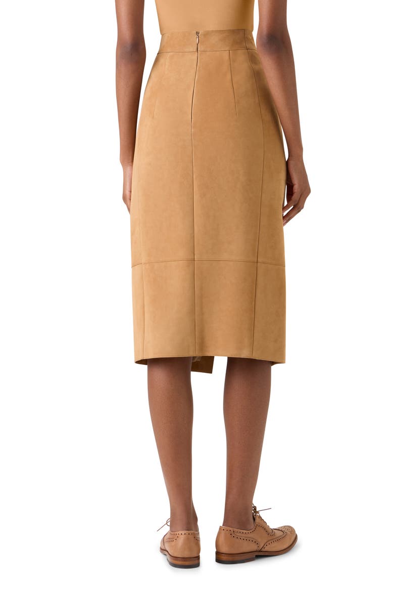 Front Slit Suede Pencil Skirt, Alternate, color, CAMEL