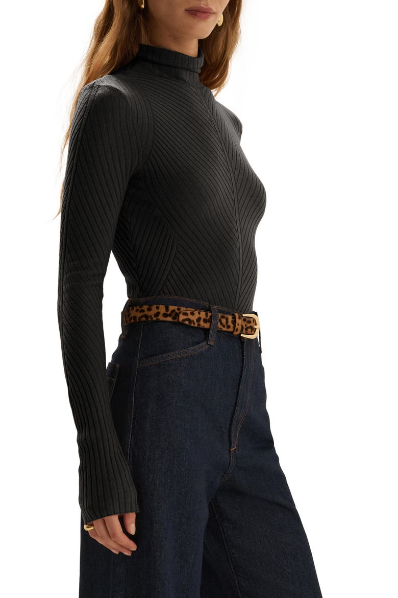 Be Your Girl Turtleneck Merino Wool Blend Sweater, Alternate, color, BLACK