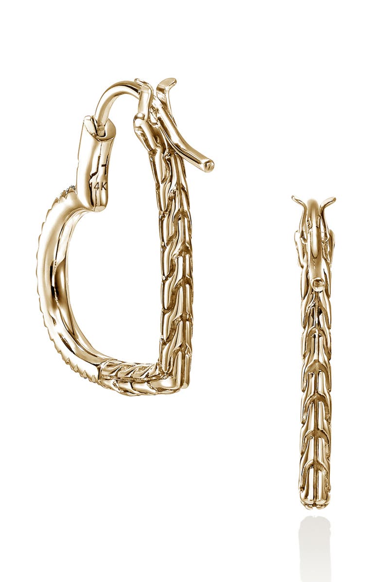 John Hardy Essentials Heart Pavé Hoop Earrings, Alternate, color, 