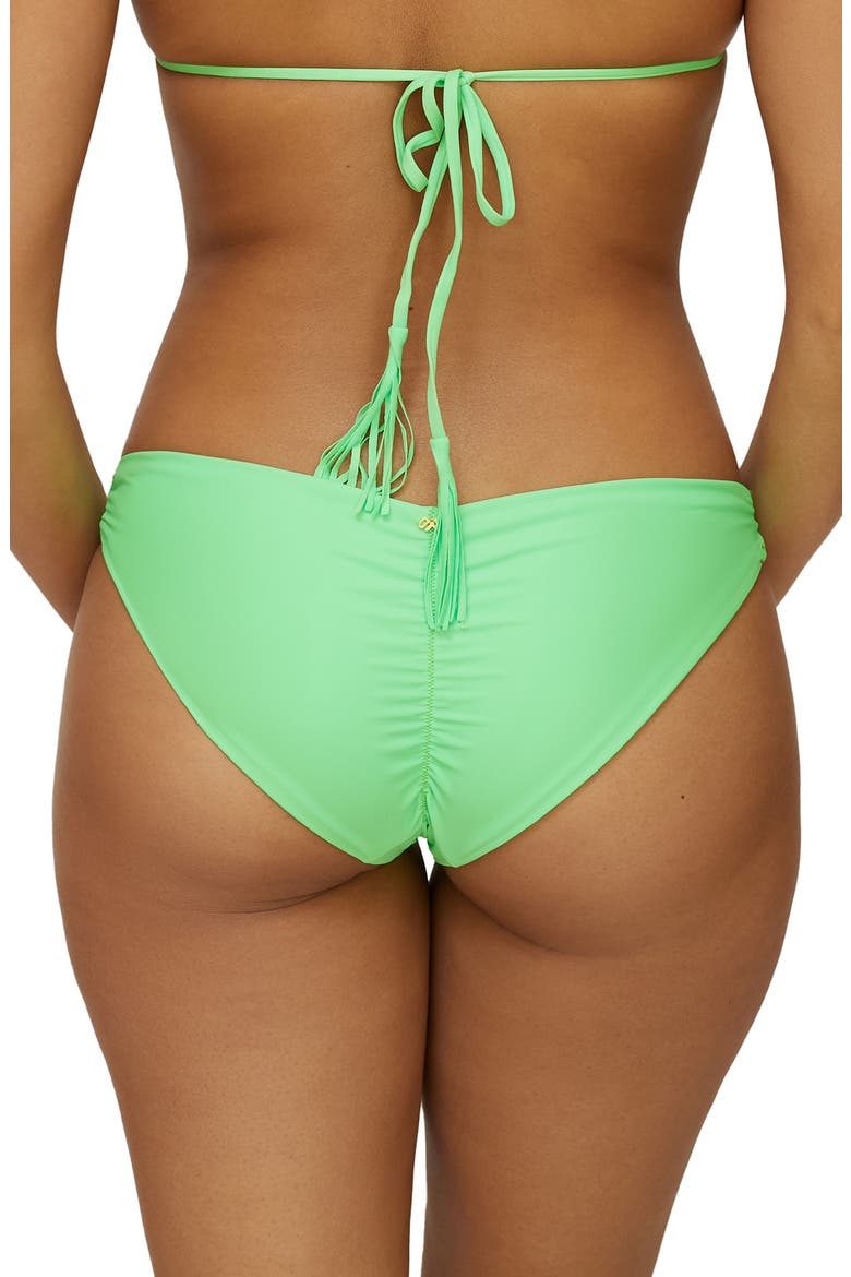 Basic Ruched Bikini Bottoms, Alternate, color, KELLY GREEN
