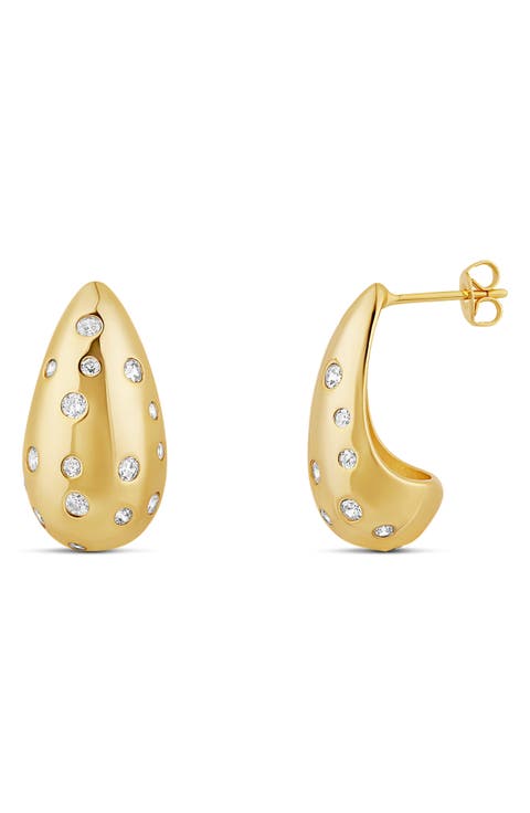 Pavé Inlay Teardrop Earrings
