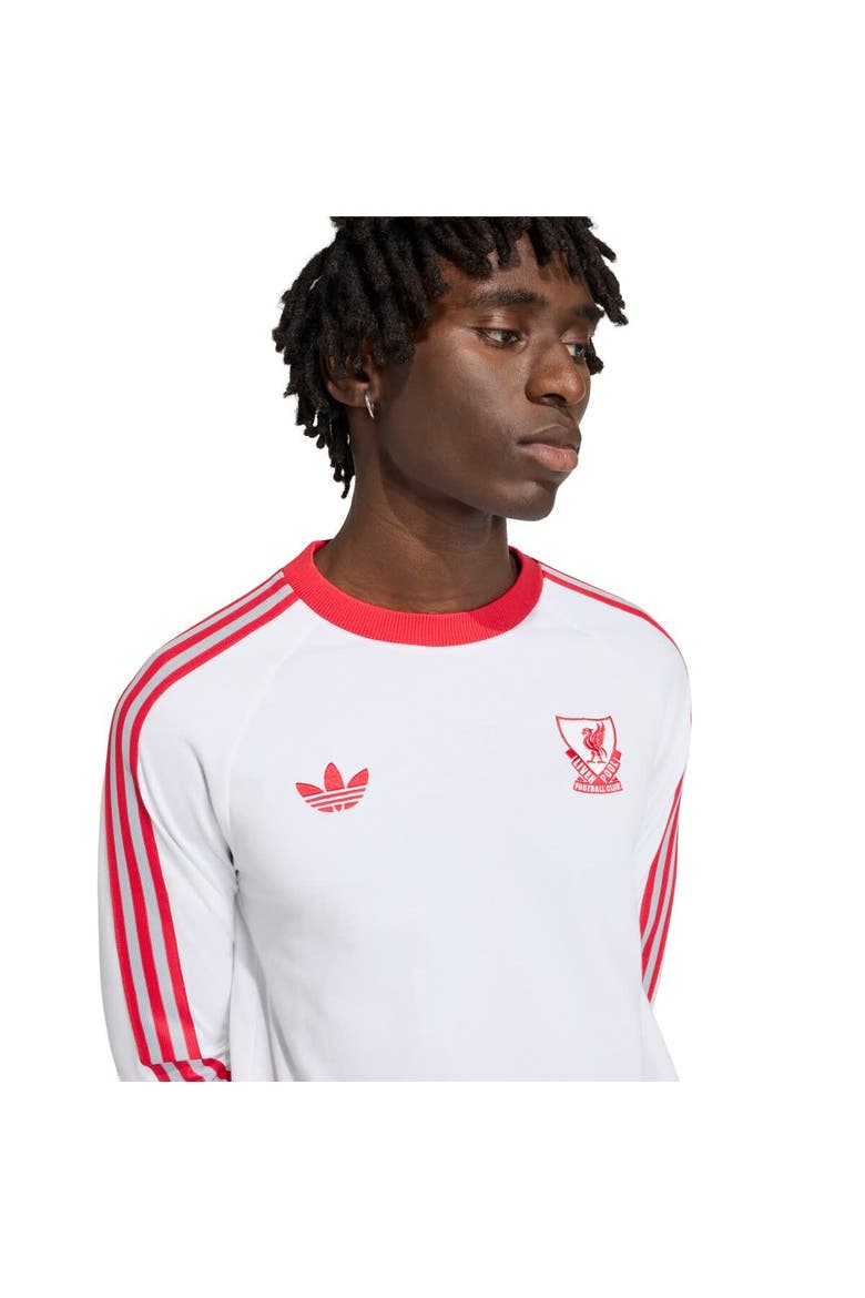 Men's adidas Originals  White Liverpool Culturewear Originals Long Sleeve T-Shirt, Alternate, color, White