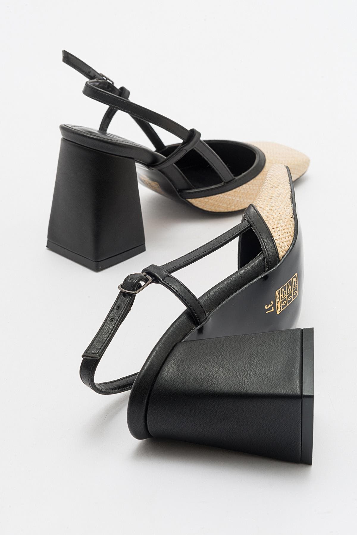 Rivie Raffia Square Toe Block Heel Pump, Alternate, color, Black