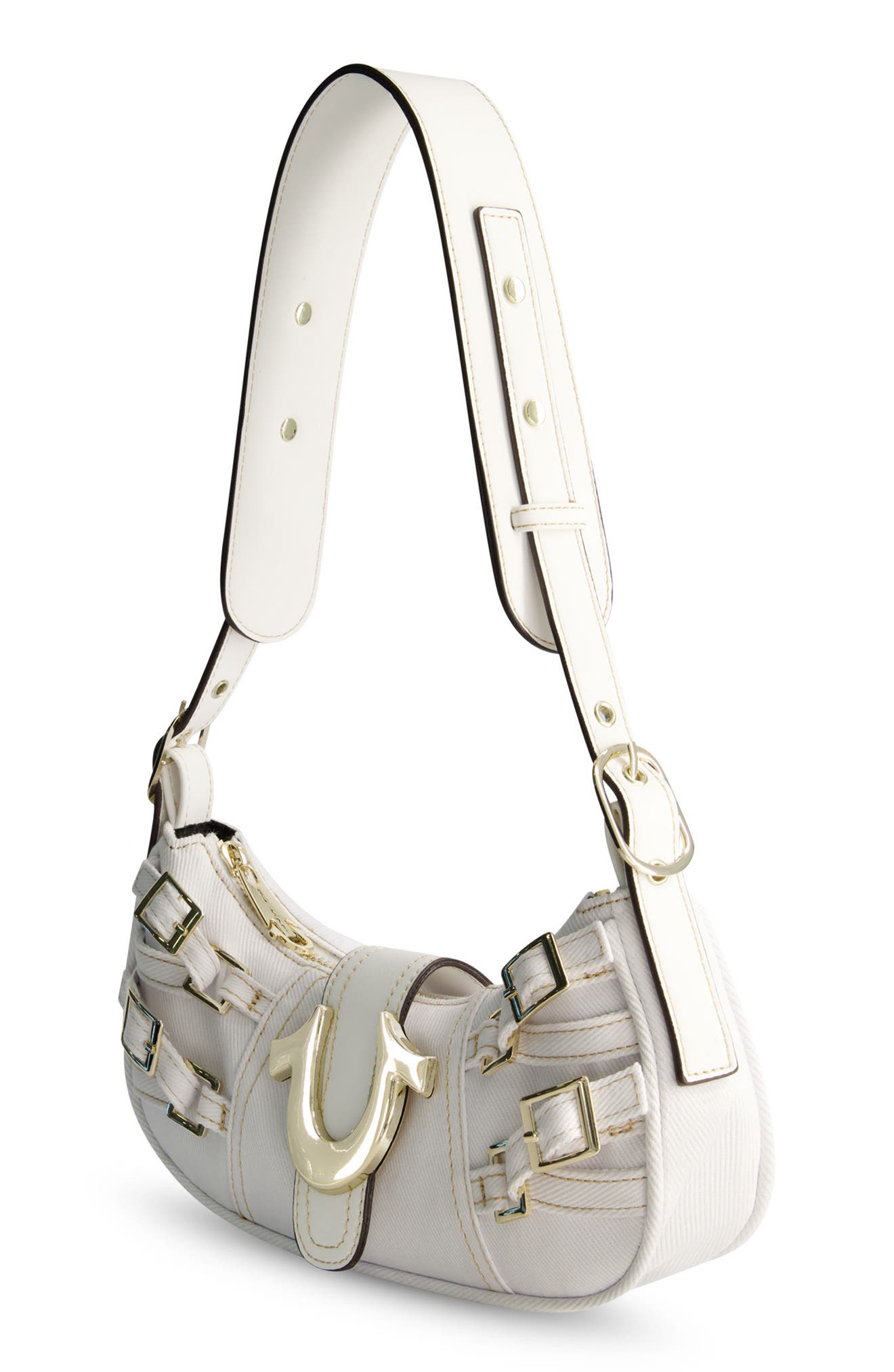 Multi-Strap Denim Shoulder Bag, Alternate, color, WHITE