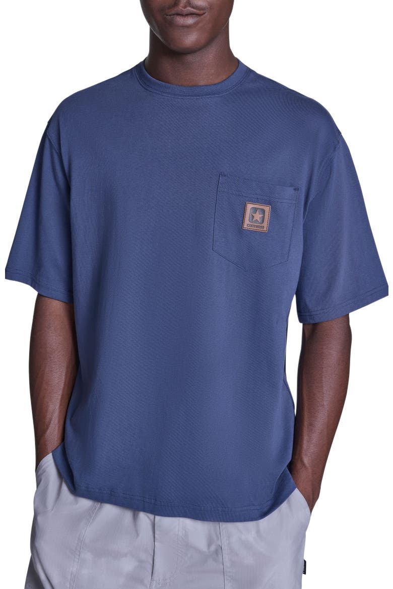 Box Patch Tee, Main, color, CONVERSE NAVY