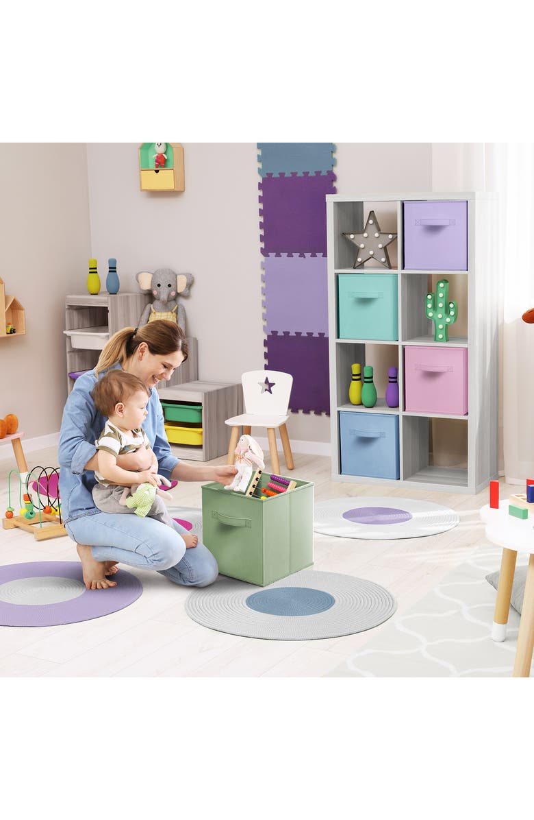 SORBUS 6-Pack Collapsible Storage Cubes, Alternate, color, Pastel Multi-Color