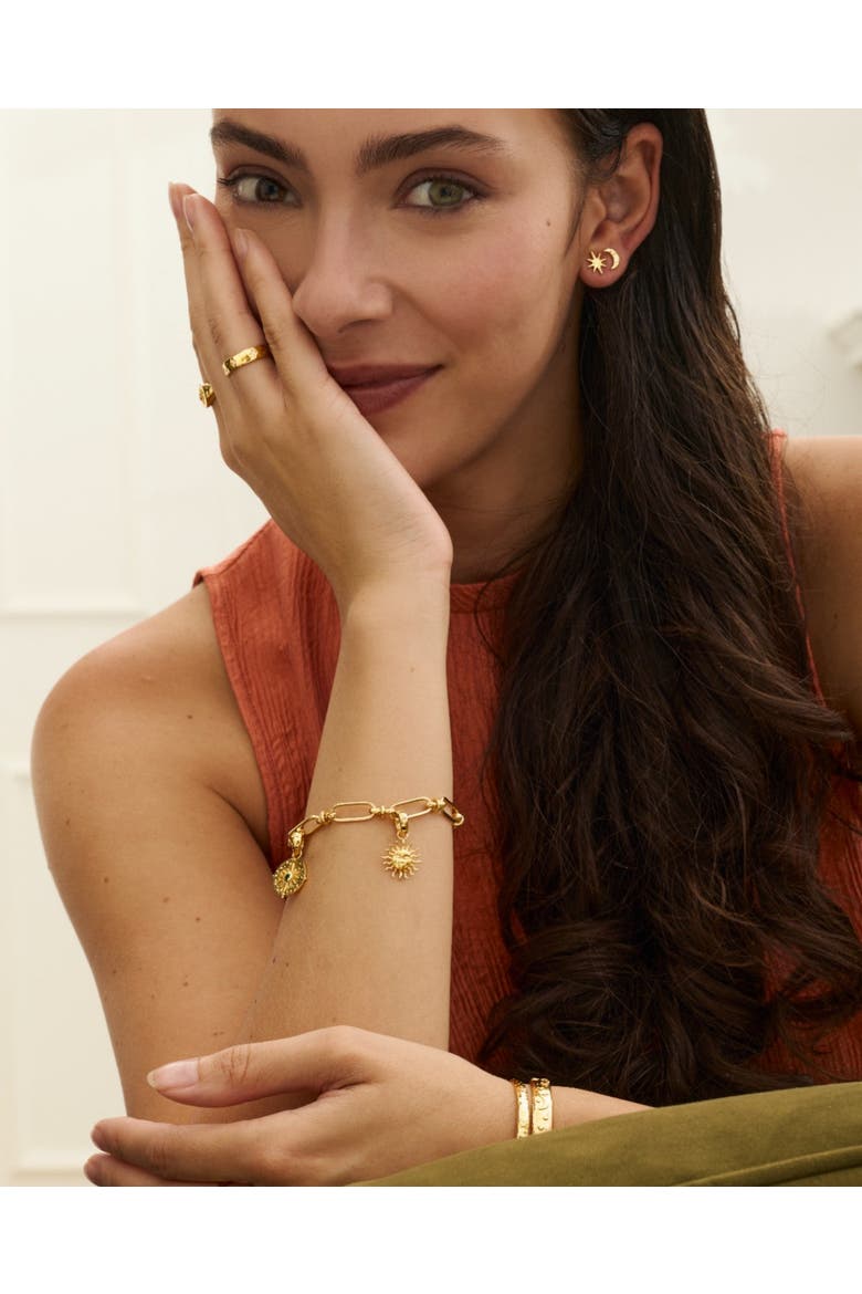 Moon and Star Studs, Alternate, color, Gold