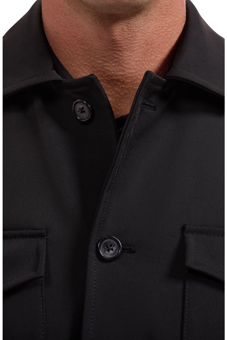 Full Button Field Jacket, Alternate, color, BLACK