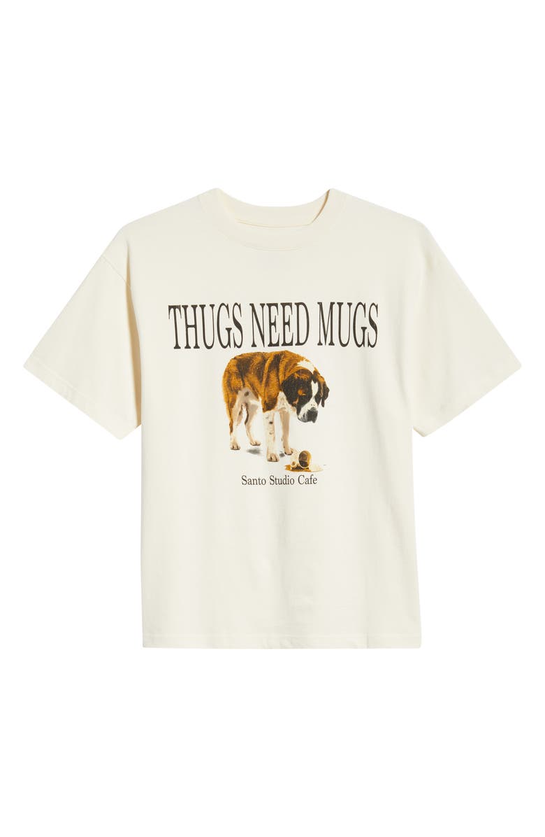 SANTO STUDIO Thugs Need Mugs Graphic T-Shirt, Main, color, Cream