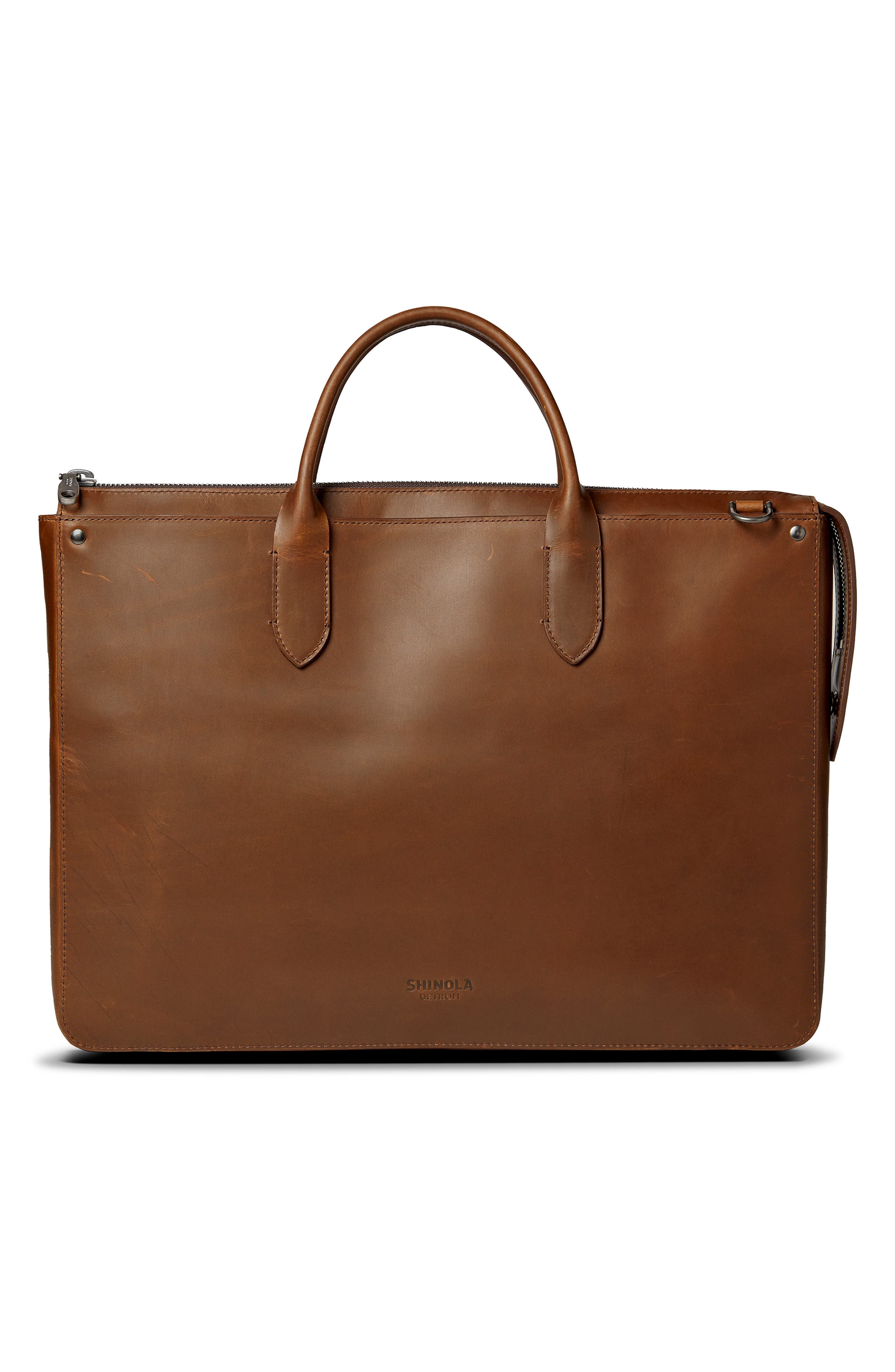 Shinola The Slim Traveler Leather Briefcase, Alternate, color, 