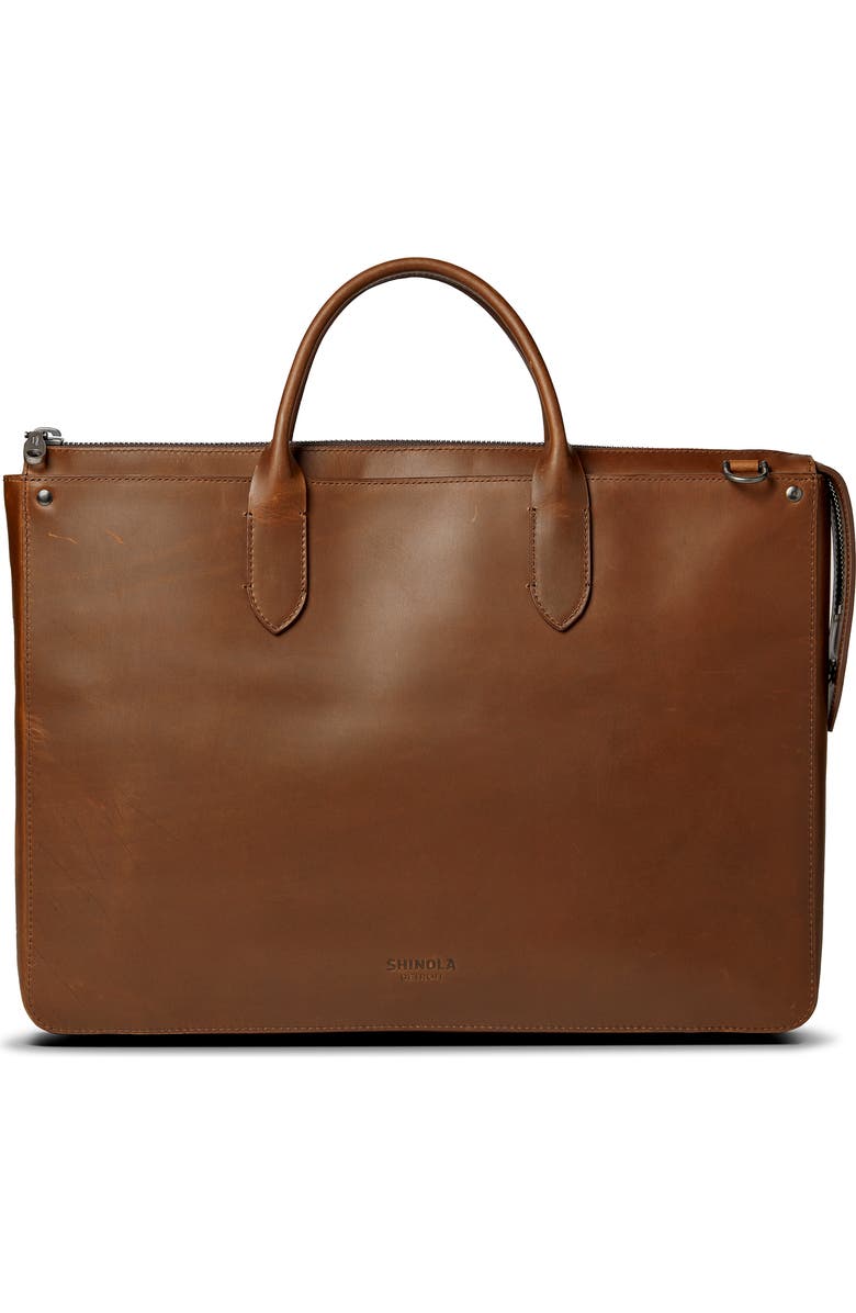 Shinola The Slim Traveler Leather Briefcase, Alternate, color,