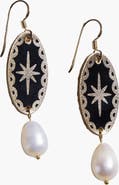 Nickel & Suede Satin Auden Pearl Drop Earrings