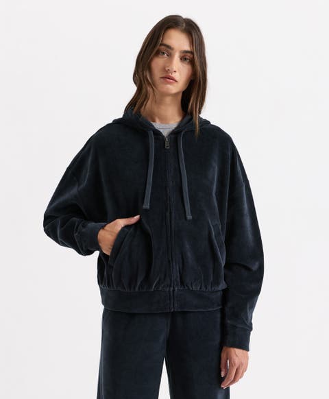 Organic Cotton Pure Velour Modern Zip Hoodie