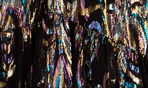 TRINA TRINA TURK TRINA TURK CELESTIAL LONG SLEEVE SILK BLEND SHIFT DRESS