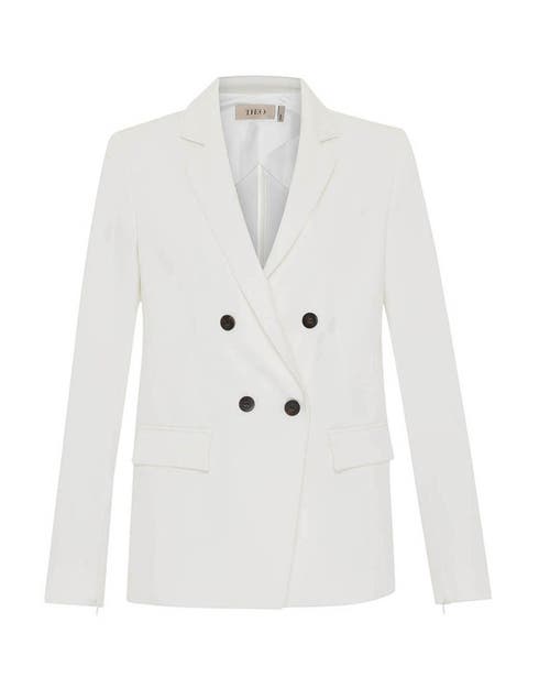 Theo The Label Women's White Aphrodite Split Sleeve Jacket - Ivory In Ivory