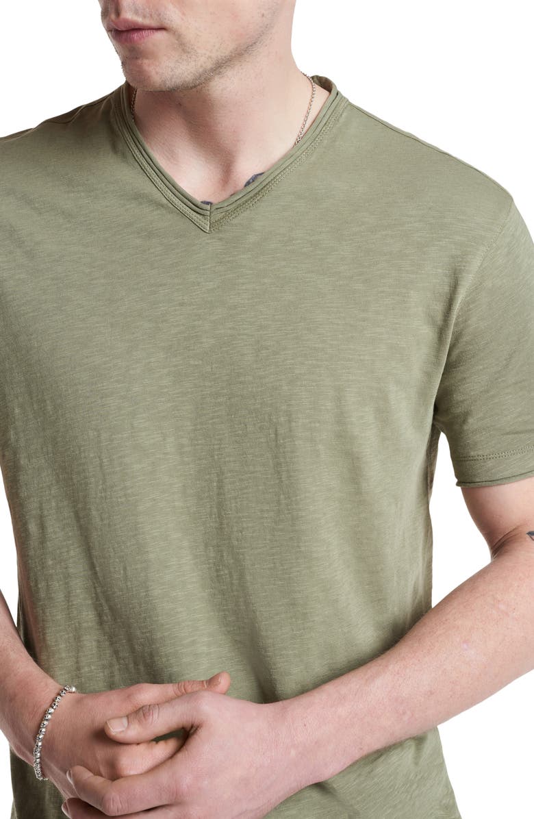 John Varvatos Miles Raw Edge Slub V-Neck T-Shirt, Alternate, color,