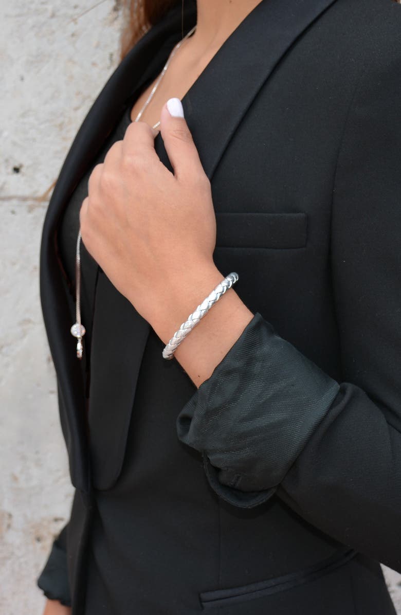 Liza Schwartz Nappa Braided Leather Bracelet, Alternate, color, 