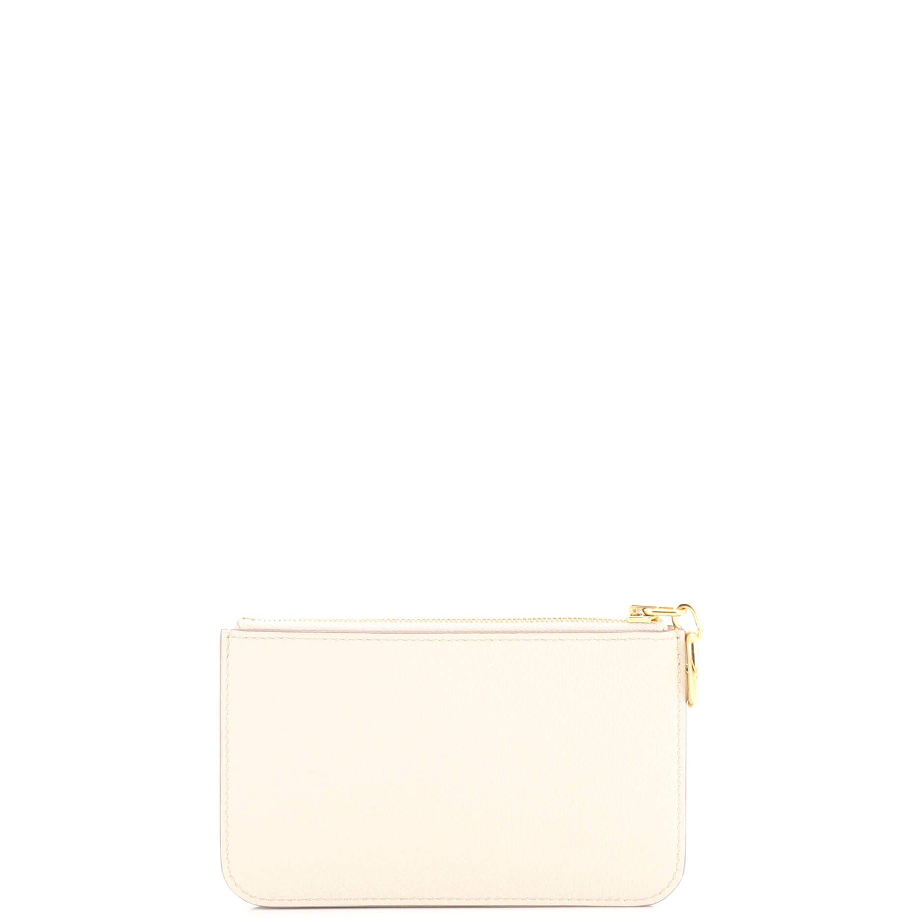 Zipengo Chaine d'Ancre Zip Card Holder Leather, Alternate, color, White