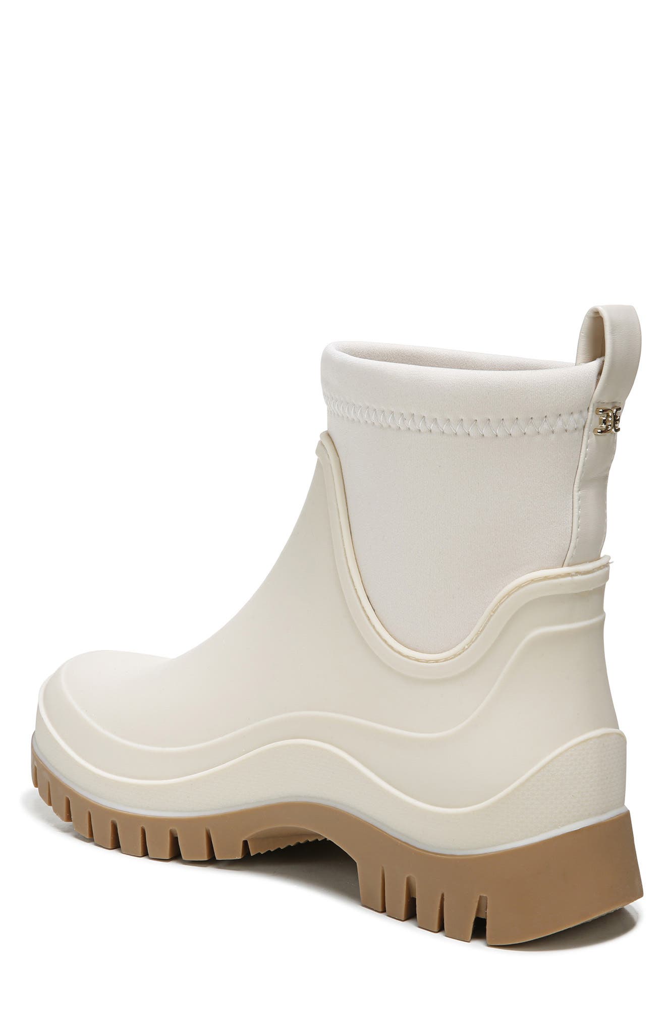 Louisa Mixed Media Waterproof Rain Boot, Alternate, color, MODERN IVORY/ MAPLE SUGAR