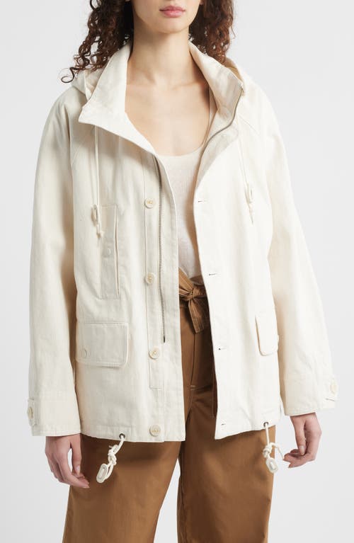 Wyeth Cotton Twill Hooded Jacket In Cream