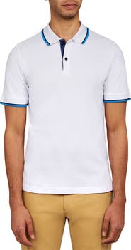 CONSTRUCT Slim Fit Solid Cotton Stretch Pique Polo