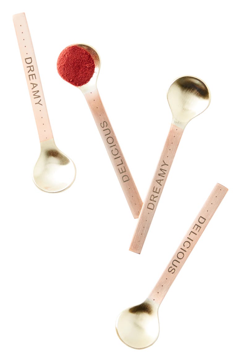 Anthropologie Albertina Set of 4 Condiment Spoons, Alternate, color, ROSE GOLD