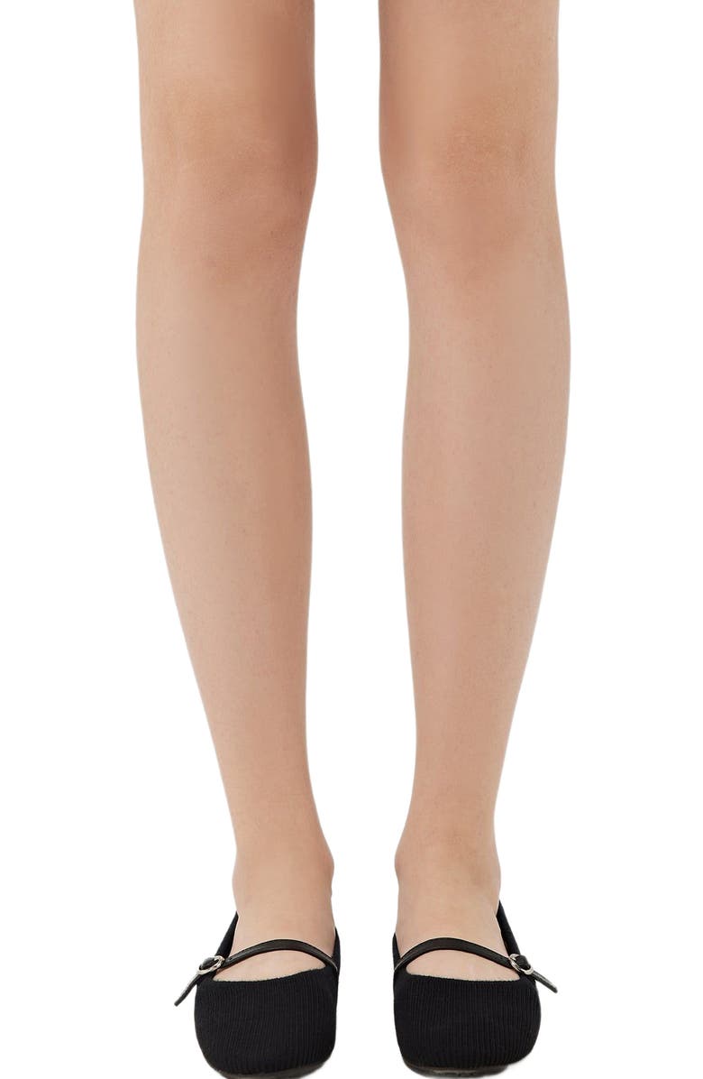 GOBI Mongolian Cashmere Mercerized Wool Cashmere Knitted Ballet Flats, Alternate, color, Black