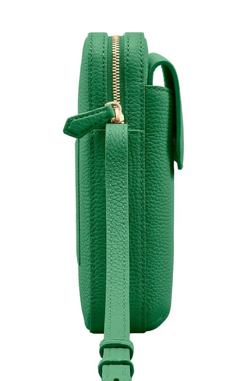 Maison De Sabre Maison De Sabré Leather Zip Phone Pouch In Emerald Green