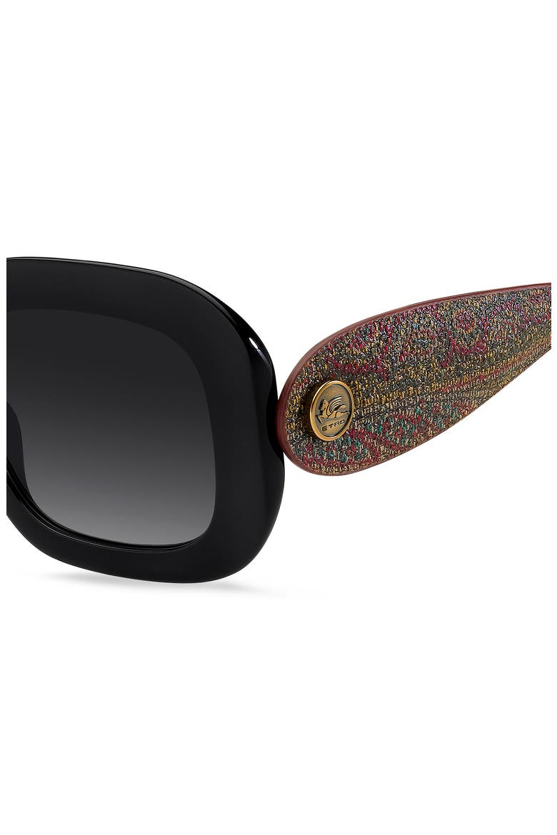 52mm Gradient Rectangular Sunglasses, Alternate, color, BLACK/ DARK GREY