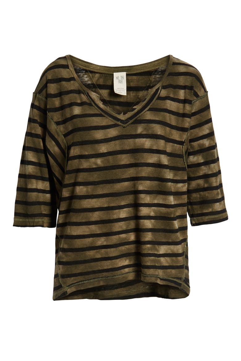 Head in the Clouds Stripe Tee, Alternate, color, ARMY
